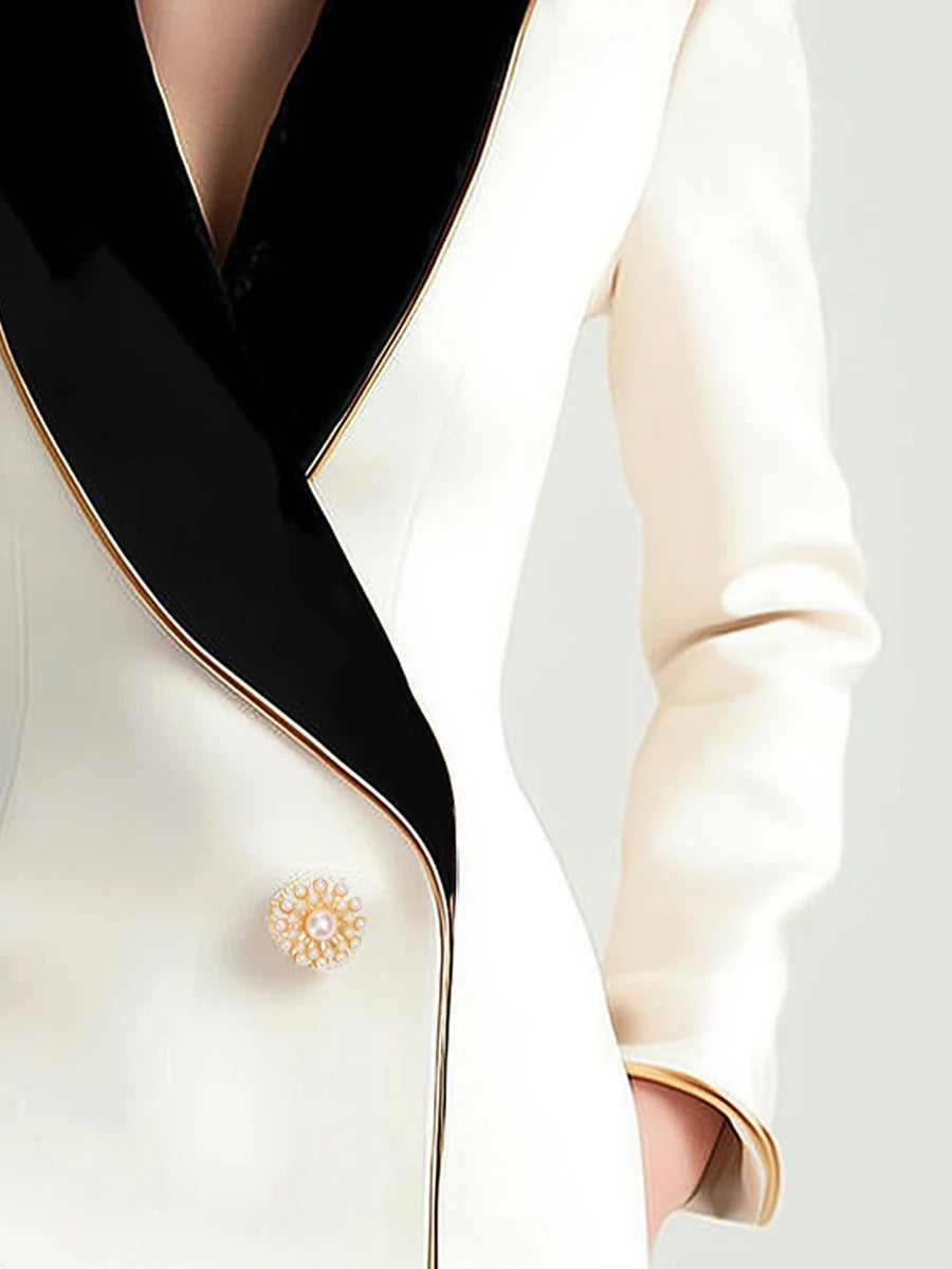 Elegant Asymmetrical White Blazer