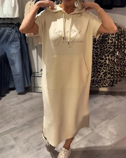 Hooded Dress with Casual Lacing