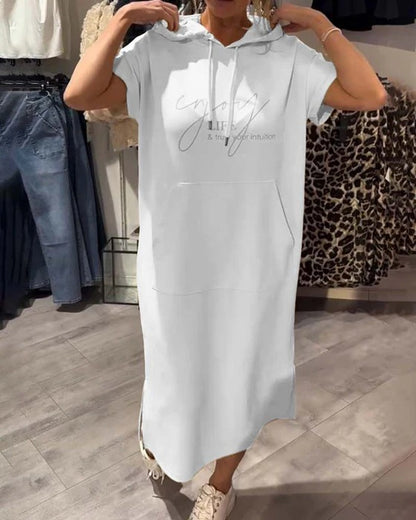 Hooded Dress with Casual Lacing