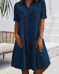 Button-Up Collared Dress