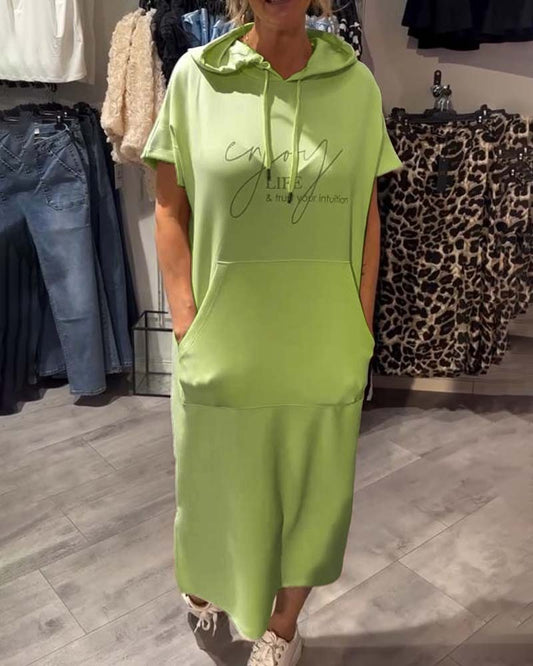 Hooded Dress with Casual Lacing