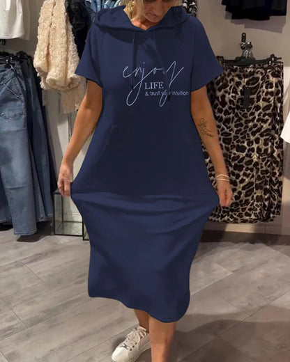Hooded Dress with Casual Lacing