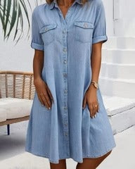 Button-Up Collared Dress