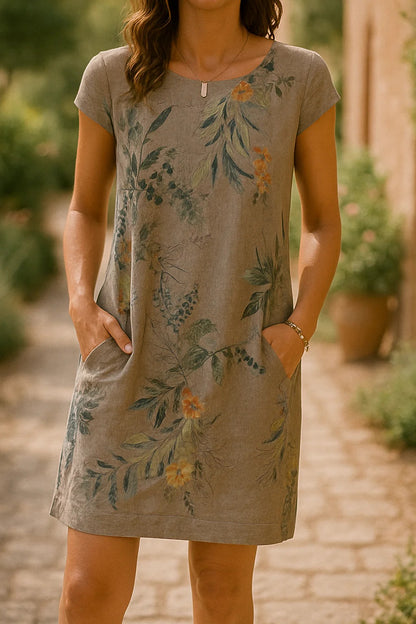 Elegant Cotton and Linen Dress